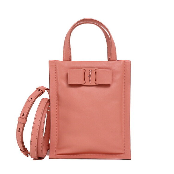 Salvatore Ferragamo Handbags - Salvatore Ferragamo VIVA Vara Rion Shoulder Bag Calfskin Coral Pink Pouch